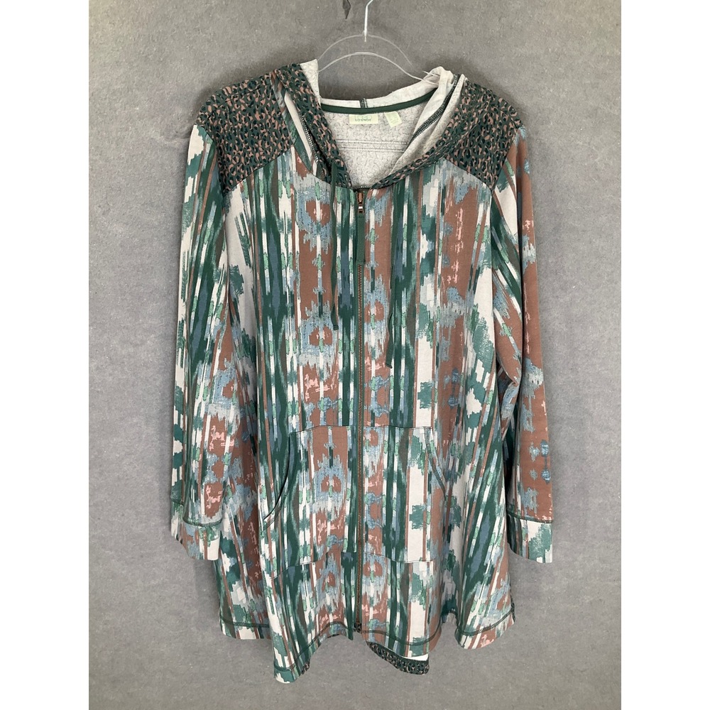 LOGO by Lori Goldstein Sweatshirt 2XL Zip Hooded Abstract Jacket Lounge Outdoor
